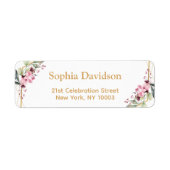 Elegante Cherry Blossom Rücksendeadressen-Aufklebe (Vorne)