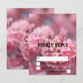 Elegante Cherry Blossom Sakura Blumenhochzeit RSVP Karte (Vorne/Hinten)