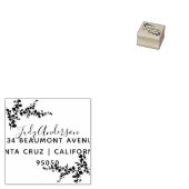 Elegante Cherry Blossom Typografie-Rücksendeadress Gummistempel (Stempel)