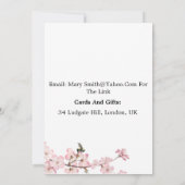 Elegante Cherry Blossom Virtual Engagement Party Einladung (Rückseite)