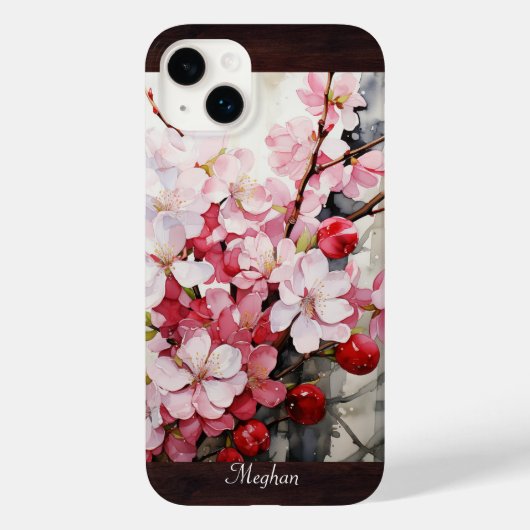 Elegante Cherry Blossom Wasserfarbe Case-Mate iPhone Hülle (Rückseite)