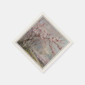 Elegante Cherry Blossom Wasserfarbenhochzeit Serviette (Ecke)
