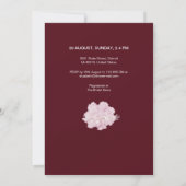Elegante Cherry Blossoms Baby Shower Burgundy Einladung (Rückseite)