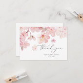 Elegante Cherry Blüte Baby Dusche Dankeschön Karte (Vorderseite/Rückseite Beispiel)