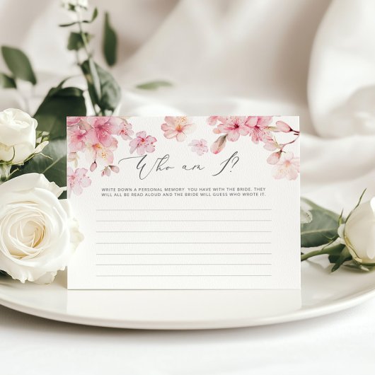 Elegante Cherry Blüte Wer bin ich Brautparty-Spiel
