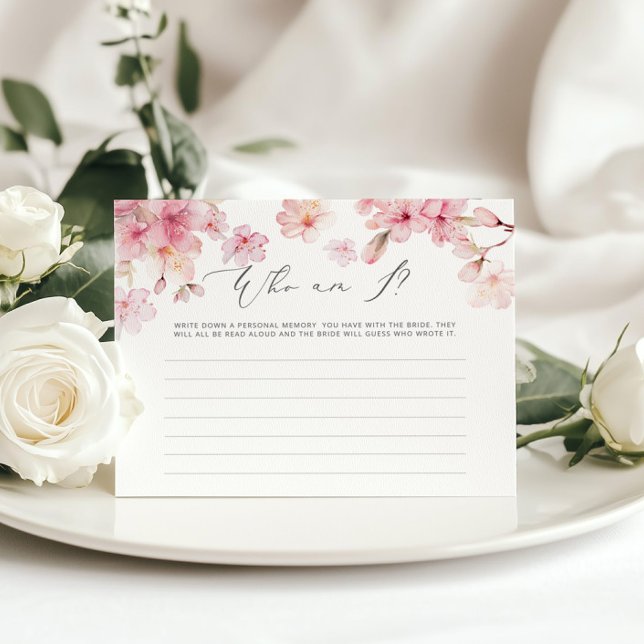 Elegante Cherry Blüte Wer bin ich Brautparty-Spiel (Von Creator hochgeladen)