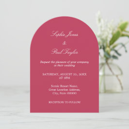 Elegante Cherry Magenta Arch Einladung zur Hochzei
