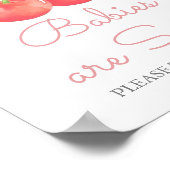 Elegante Cherry Pink Ribbon Babies sind süß Poster (Ecke)