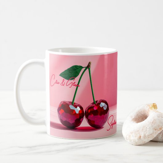 Elegante Cherry Tasse - Ruby Crystal Edition (Mit Donut)