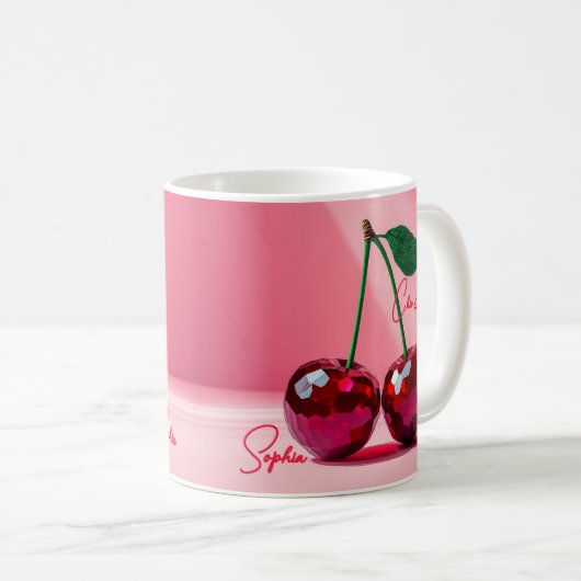 Elegante Cherry Tasse - Ruby Crystal Edition (VorderseiteRechts)