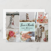 Elegante Chic 6 Foto Collage Wedding Vielen Dank A Dankeskarte (Vorne/Hinten)