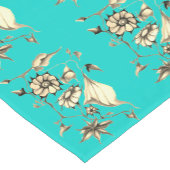 Elegante Chic Aqua Whimsical Exotic Sepia Kurzer Tischläufer (Ecke)