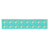 Elegante Chic Aqua Whimsical Exotic Sepia Kurzer Tischläufer (Horizontal)