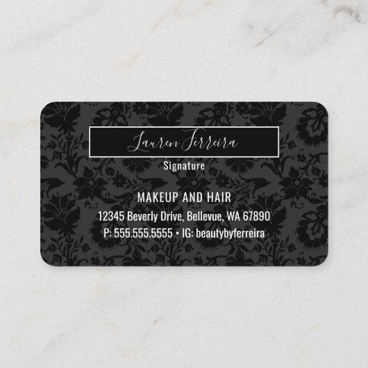 Elegante Chic Beauty Berufliche Imitate Kreditkart Visitenkarte (Rückseite)