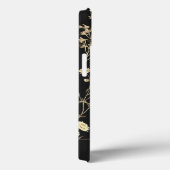 Elegante Chic Beige Wildblumen Name auf Black Case-Mate iPhone Hülle (Rückseite / Rechts)