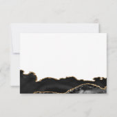Elegante Chic Black Gold Agate Wedding RSVP Card Karte (Rückseite)
