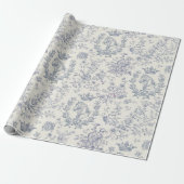 Elegante Chic Blue Beige Reittier Toile Geschenkpapier (Ungerollt)