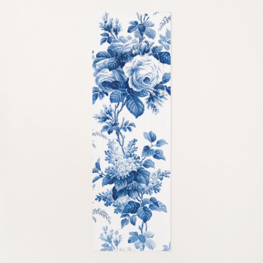 Elegante Chic Blue Rose und Ferns Yoga Mat Yogamatte (Vorderseite)