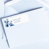 Elegante Chic Blue Vintage Rose