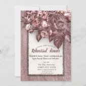 Elegante Chic Blume Burgund Probe Abendessen Einladung (Vorderseite)