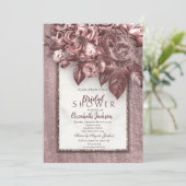 Elegante Chic Blume Burgundy Brautparty Einladung (Stehend Vorderseite)