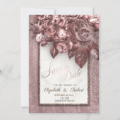 Elegante Chic Blume Burgundy Save the Date (Vorderseite)