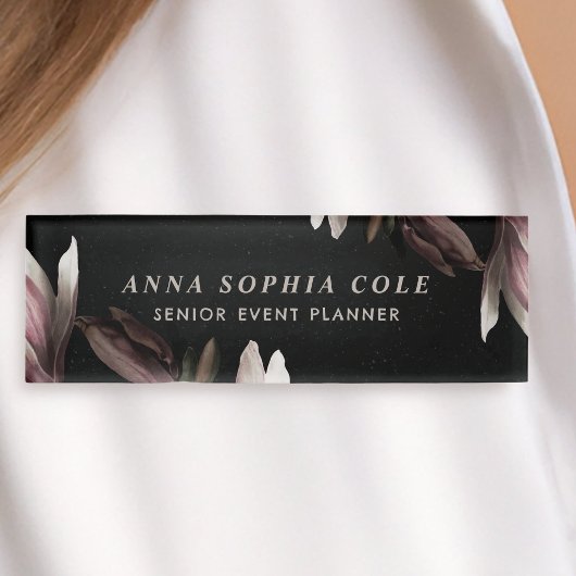 Elegante Chic Blume Mitarbeiter Namenschild