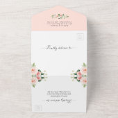 Elegante Chic Blush Floral Wedding (kein ENV erfor All In One Einladung (Außenbereich)