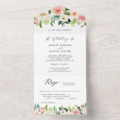 Elegante Chic Blush Floral Wedding (kein ENV erfor All In One Einladung (Innen Boden)