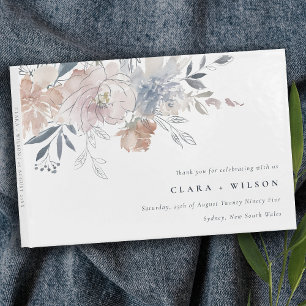 Elegante Chic Blush Wasserfarben Blumenzehen Gästebuch