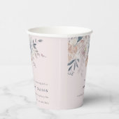 Elegante Chic Blush Wasserfarben Blumenzehen Pappbecher (Rechts)