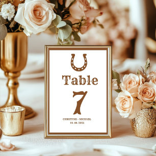 Elegante & Chic Boho Western Cowboy Hochzeit Tischnummer