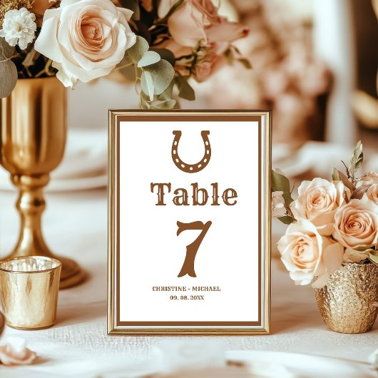 Elegante & Chic Boho Western Cowboy Hochzeit  Tischnummer