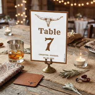Elegante & Chic Boho Western Cowboy Hochzeit Tischnummer