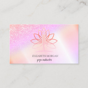 Elegante Chic Bokeh Silhouette Lotus Visitenkarte