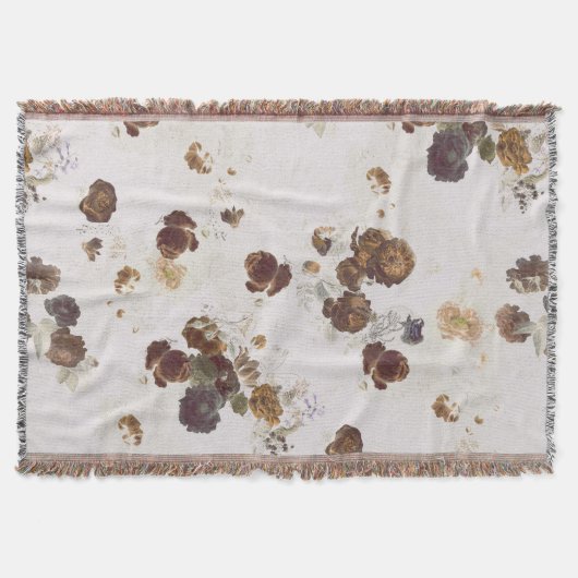 Elegante Chic Brown Beige Rose Blumenmuseum Decke (Vorderseite)