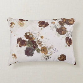 Elegante Chic Brown Beige Rose Blumenmuseum Dekokissen