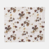 Elegante Chic Brown Beige Rose Blumenmuseum Fleecedecke (Vorderseite (Horizontal))