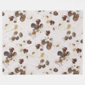 Elegante Chic Brown Beige Rose Blumenmuseum Fleecedecke (Vorderseite (Horizontal))