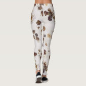 Elegante Chic Brown Beige Rose Blumenmuseum Leggings (Rückseite)