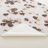 Elegante Chic Brown Beige Rose Blumenmuseum Sherpadecke (3/4)