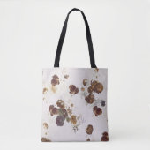 Elegante Chic Brown Beige Rose Blumenmuseum Tasche (Vorderseite)