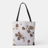 Elegante Chic Brown Beige Rose Blumenmuseum Tasche (Rückseite)