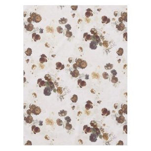 Elegante Chic Brown Beige Rose Blumenmuseum Tischdecke