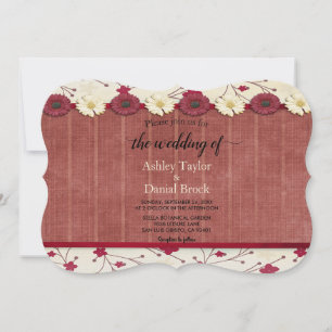 Elegante Chic Burgund Rose Country Wedding Einladung