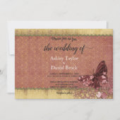 Elegante Chic Burgundy Rose Goldene feierliche Hoc Einladung (Vorderseite)