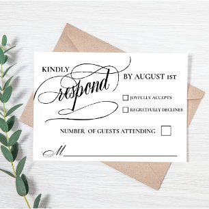 Elegante Chic Calligraphy Script UAWG Response Car RSVP Karte