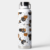 Elegante Chic Cat Patterns Wasserflasche Trinkflasche (Rückseite)