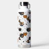 Elegante Chic Cat Patterns Wasserflasche Trinkflasche (Vorderseite)
