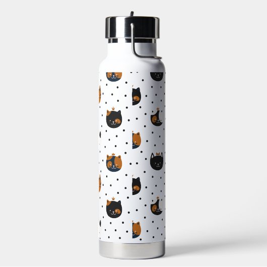 Elegante Chic Cat Patterns Wasserflasche Trinkflasche (Links)